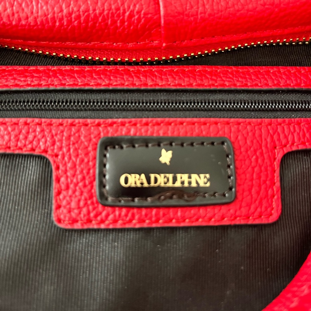 Ora Delphne Adele Red Pebble Satchel Bag. - image 5